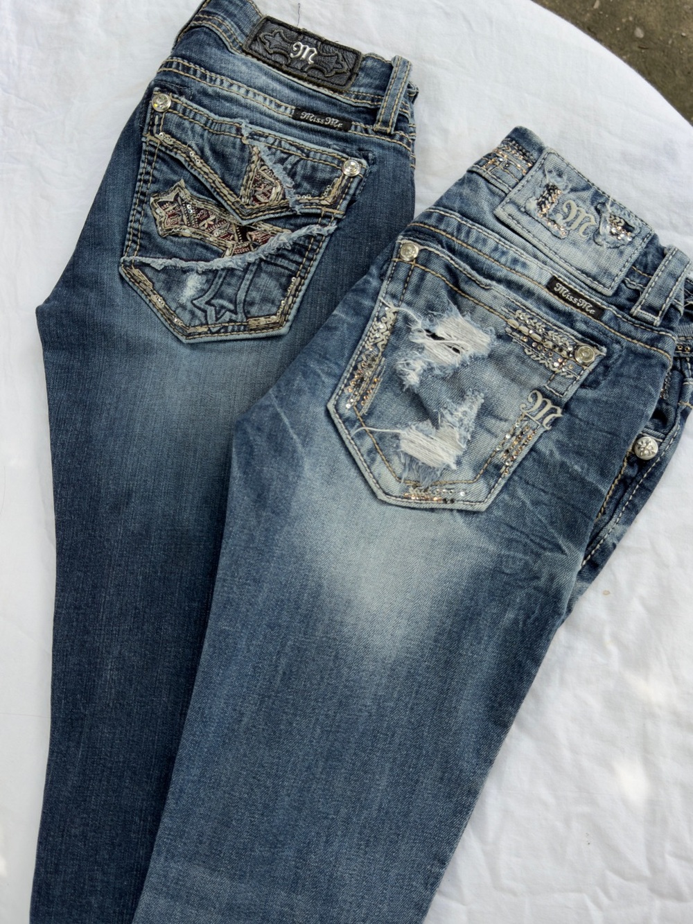 Miss Me Jeans Bundle Size 25 | 2 Pairs| Embellished Pockets